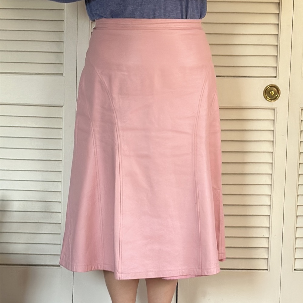 Vintage Pink Leather Skirt! 💗